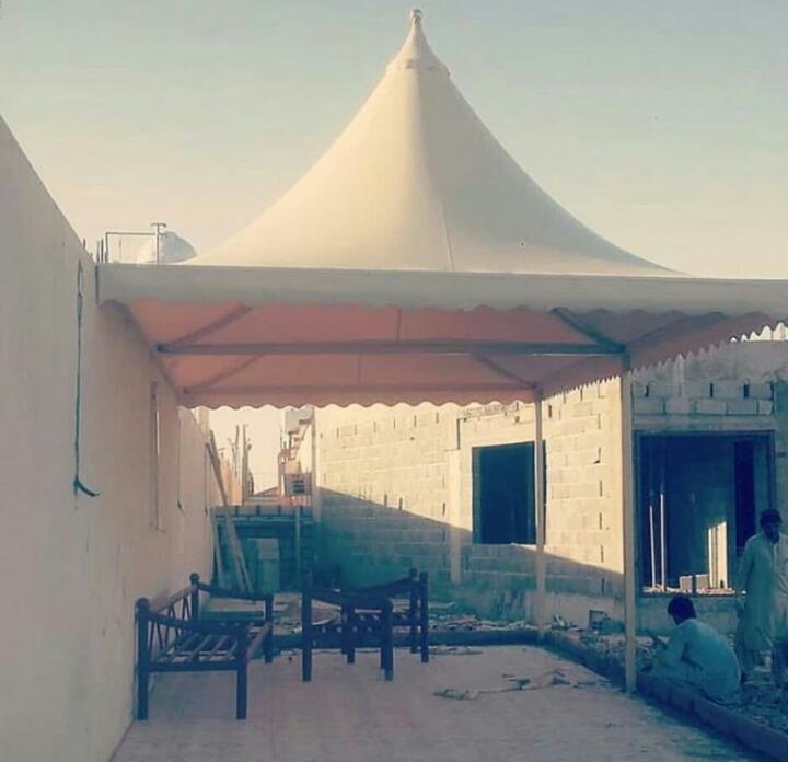 تركيب وتفصيل مظلات حدائق قماش للمازل في جده 14 مظلات حدائق 130