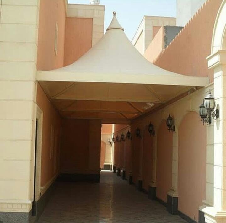 تركيب وتفصيل مظلات حدائق قماش للمازل في جده 16 مظلات حدائق 168